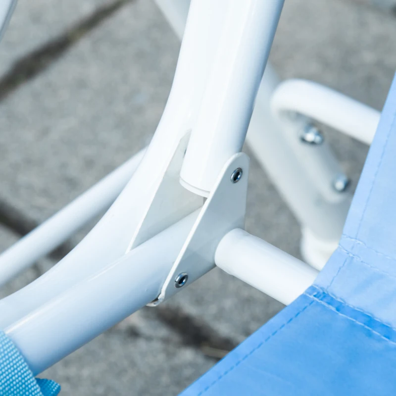 Outsunny Kinder Hollywoodschaukel 2-Sitzer Kinderschaukel mit verstellbarem Sonnendach Gartenschaukel für 3-6 Jahre Kinder Metall Blau 110 x 74 x 113 cm