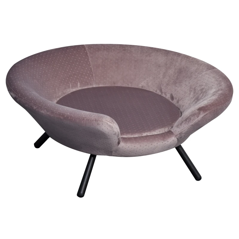 Sofa dla psa w kształcie miski z miękkim obiciem sofa dla zwierząt domowych sofa dla kota metalowe nogi