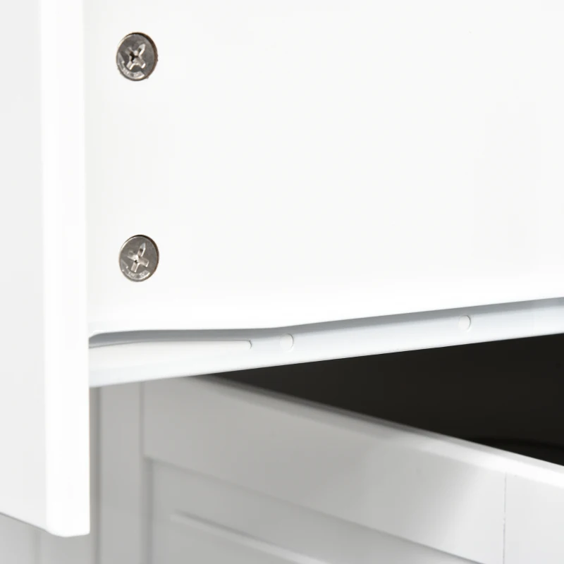 HOMCOM Carrinho de Cozinha com Rodas Carrinho de Cozinha com Bancada Rebatível 3 Gavetas 1 Armário com Prateleira Interior Ajustável e Suporte para Temperos 128,8x75,5x92,5cm Branco e Natural