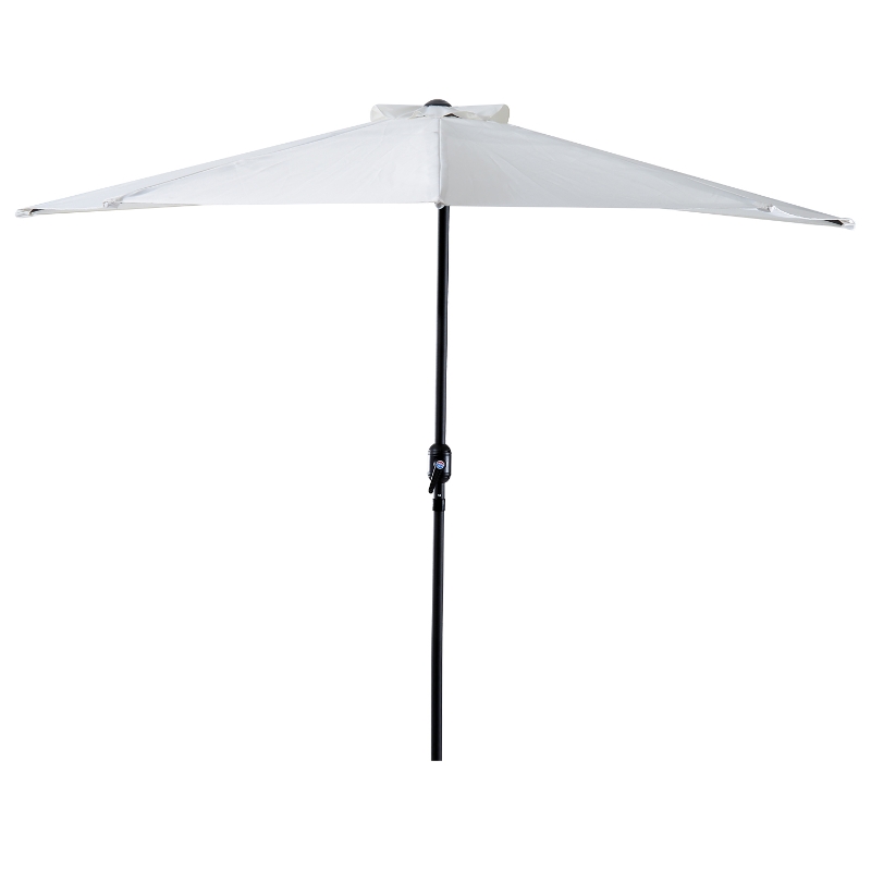 Outsunny PARASOL OGRODOWY ALUMINIOWY Z KORBKĄ PÓŁKOLISTY kremowy