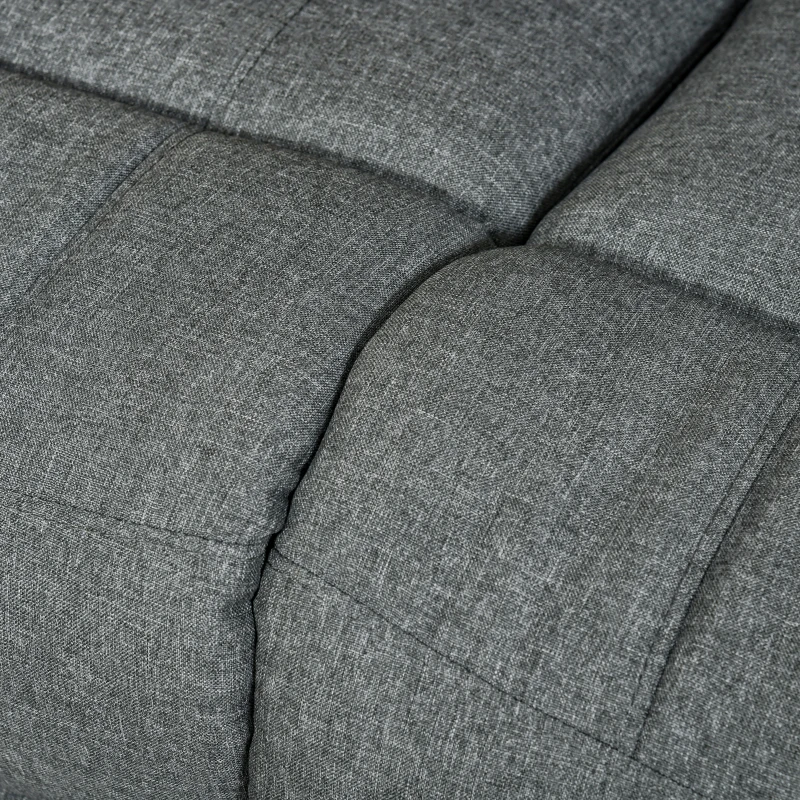 HOMCOM Double Seat Reclining Loveseat Recliner PU Faux Leather Pullback Control with Footrest-Dark Grey