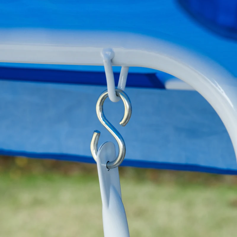 Outsunny Kinder Hollywoodschaukel 2-Sitzer Kinderschaukel mit verstellbarem Sonnendach Gartenschaukel für 3-6 Jahre Kinder Metall Blau 110 x 74 x 113 cm