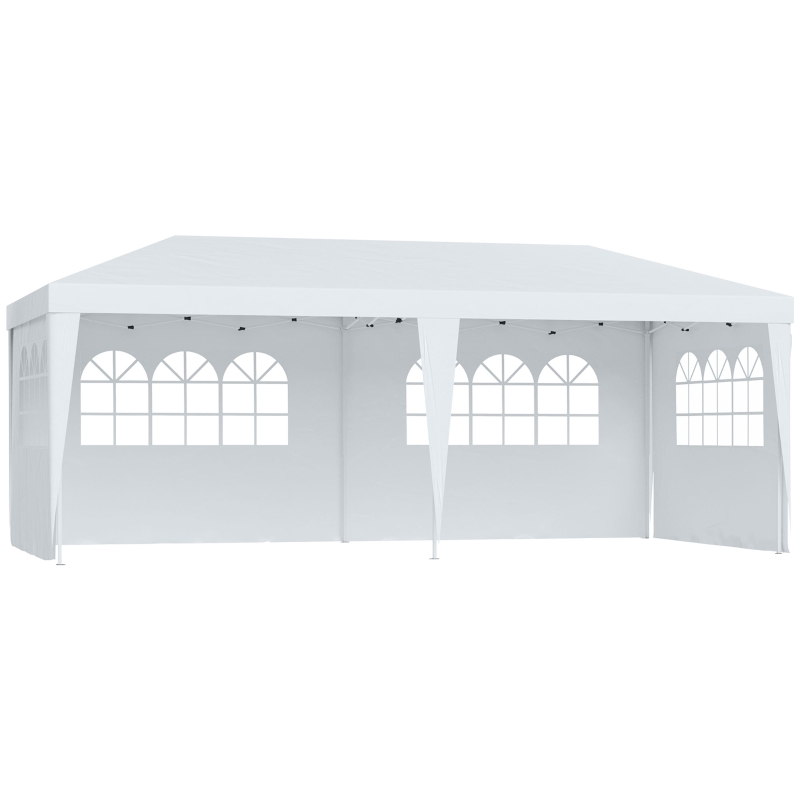 Outsunny 3x6m Pavillon Faltpavillon Faltzelt Partyzelt Gartenzelt inkl.4 Seitenteile Weiß