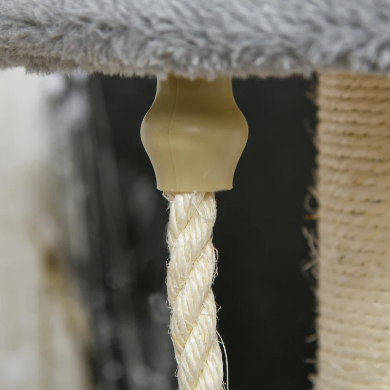 PawHut Kattenboom klimboom speelboom kattenbed kattenkrabboom grijs