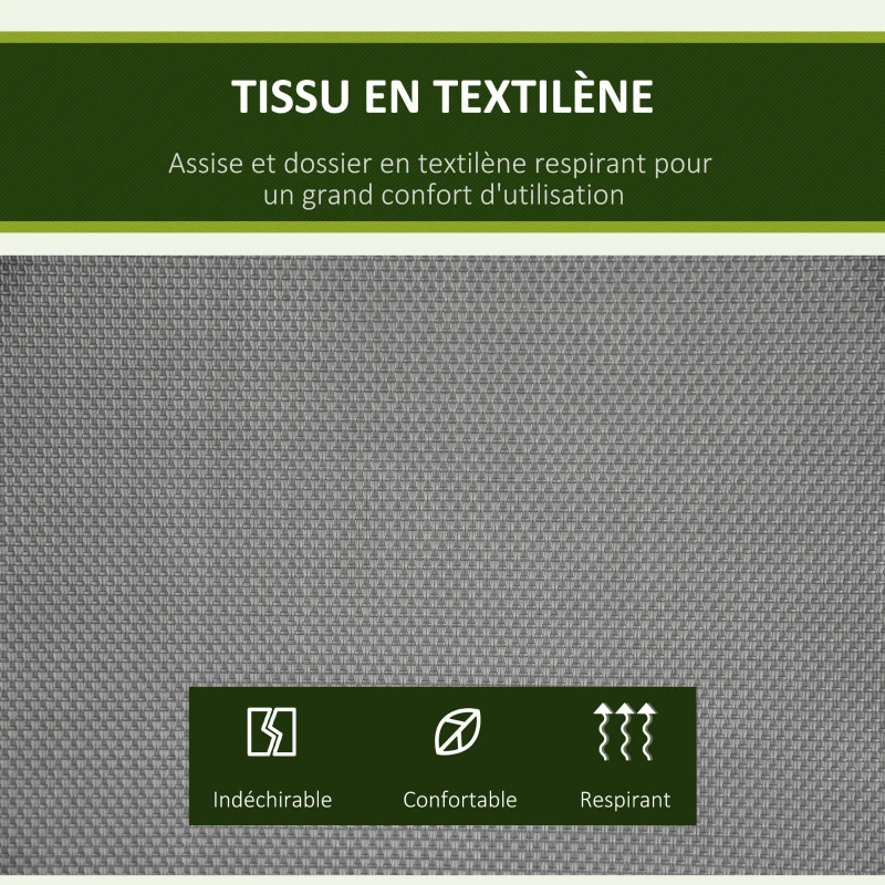 Outsunny Balancelle de Jardin 2 Places Grand Confort Toit Inclinaison réglable Assise et Dossier Ergonomique Acier époxy textilène Gris