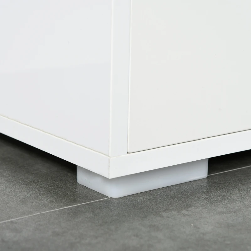 HOMCOM Aparador de Sala de Estar com 3 Portas 2 Gavetas e Prateleira Interior Ajustável Móvel Auxiliar de Armazenamento para Cozinha Dormitório Anti-Rolamento 117x36x74cm Branco