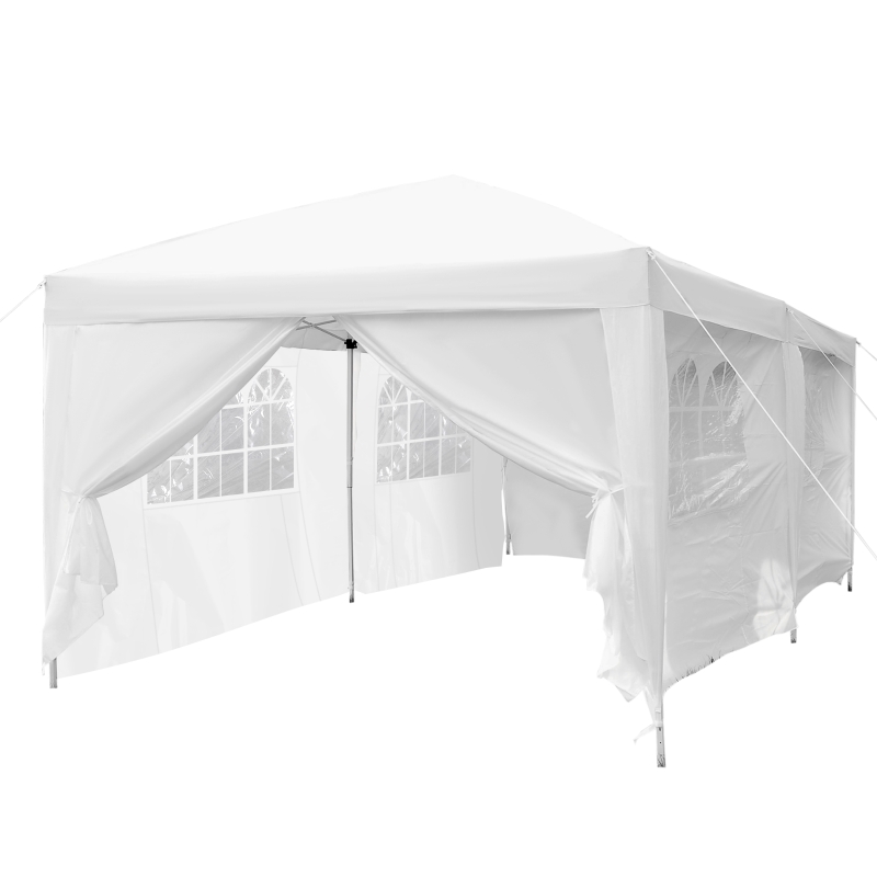 Outsunny Tonnelle Barnum Pliante en Métal Blanc 600 x 300 x 250 cm