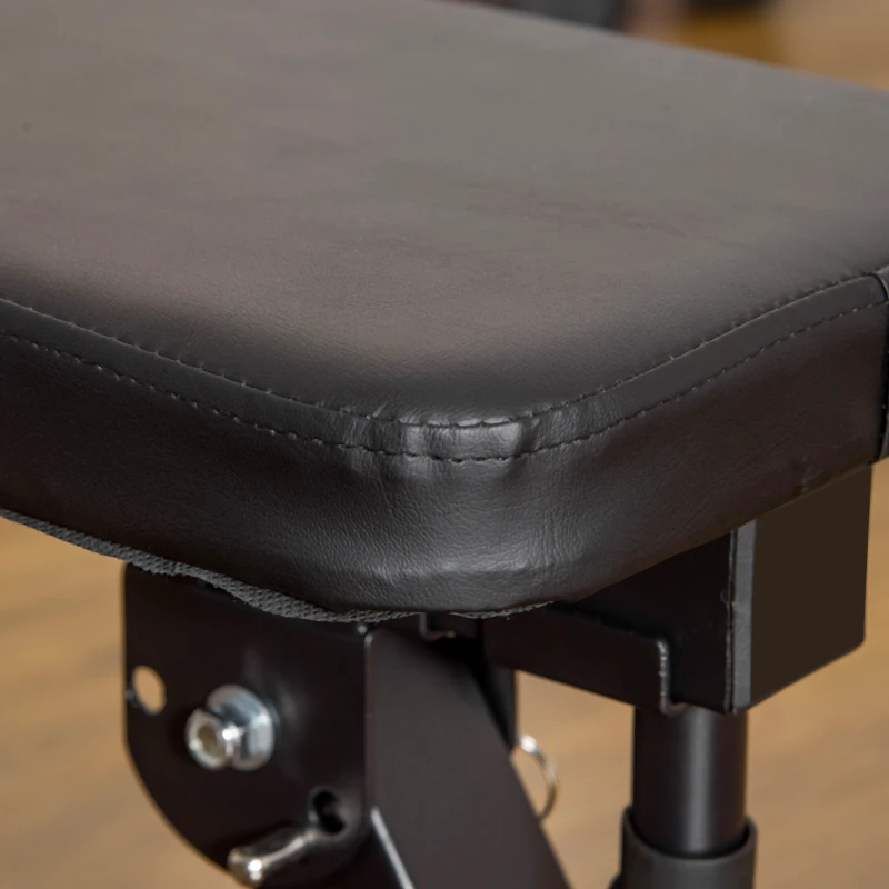 HOMCOM Bancă de Greutăți Pliabilă cu 8 Înălțimi Reglabile și Suport pentru Halteră, 140x73x98-122 cm, Negru