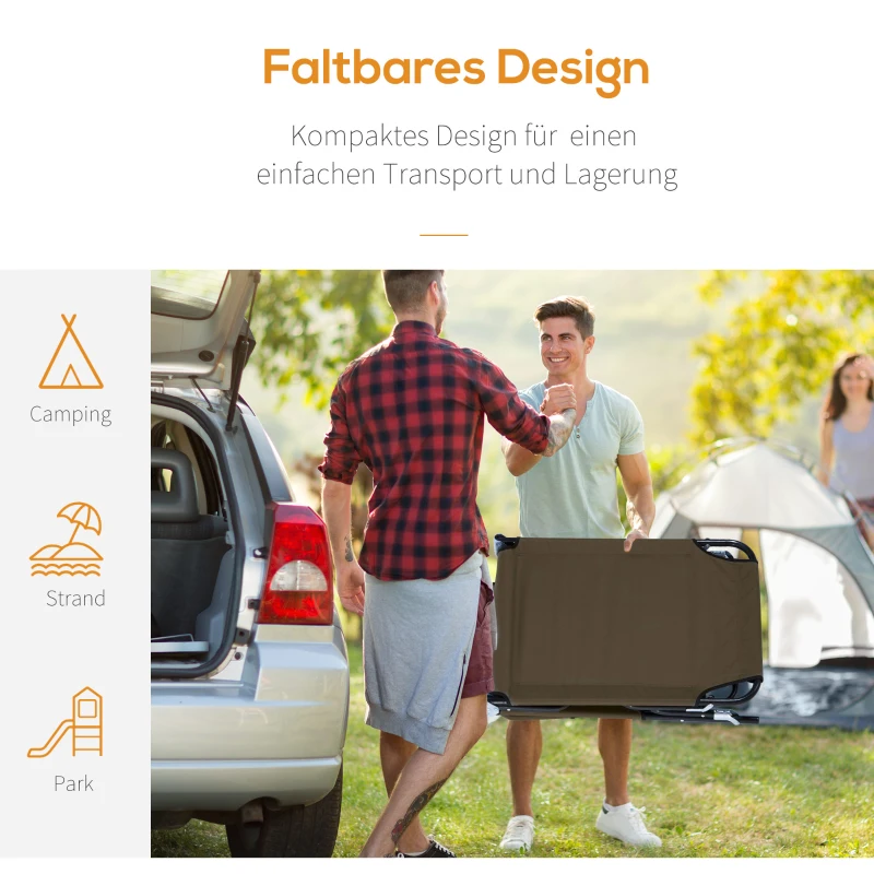 Leżak Outsunny z otworem na twarz kolor brązowy | Aosom.pl