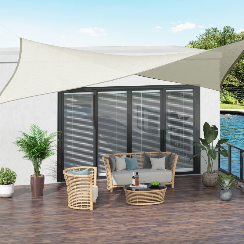 Outsunny Panza Umbrire Dreptunghiulara din Poliester 3x4m Alba