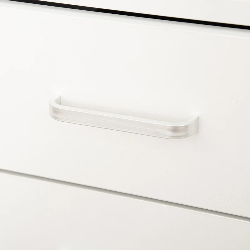 Vinsetto Bloco de Gavetas Móvel Auxiliar com 4 Gavetas Bancada Superior de Armazenamento 4 Rodas e 2 Freios para Estúdio Escritório 40x36x65cm Branco