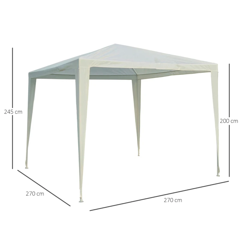 Outsunny Tonnelle Barnum de Jardin dim. 2,7L x 2,7l x 2,45H m métal époxy Toile PE Haute densité Blanc