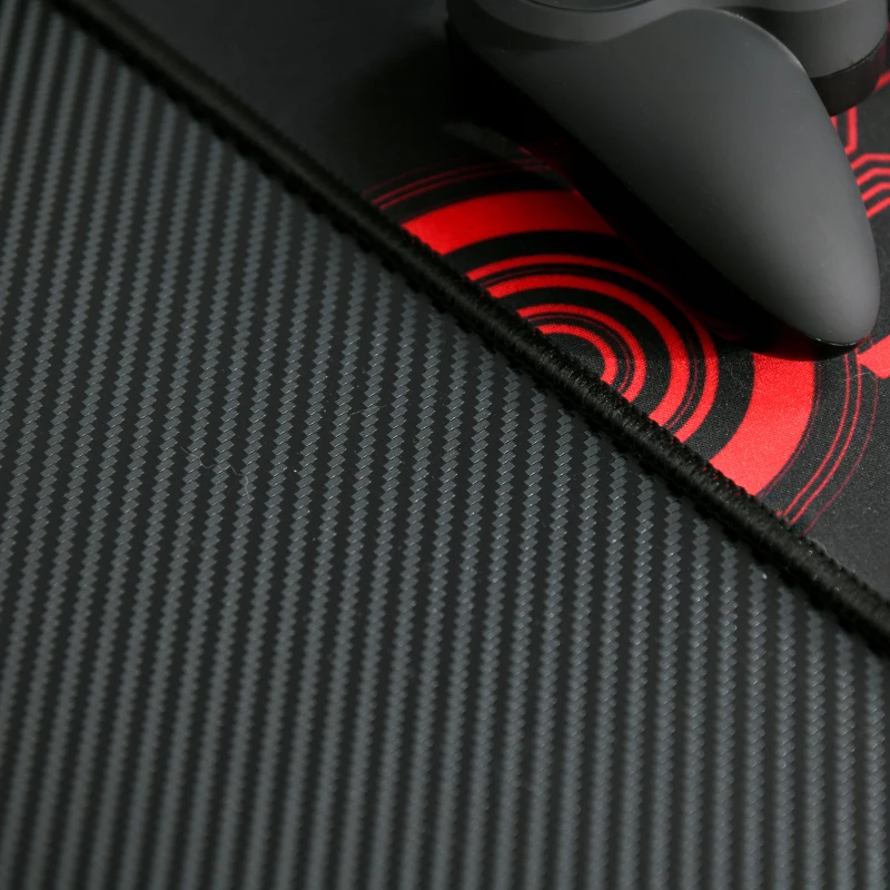 HOMCOM Racing Gaming Desk Carbon Fiber Style Computer Table with Elevated Monitor Shelf, Headphone Hook and Cup Holder, Black