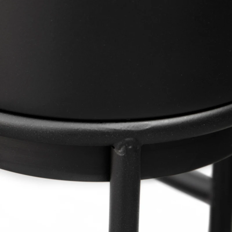 Outsunny zestaw 3-częściowy stojak na kwiaty z doniczką z metalu stojak na rośliny zestaw stołek na kwiaty uchwyt na donicę stołek na rośliny kolor czarny