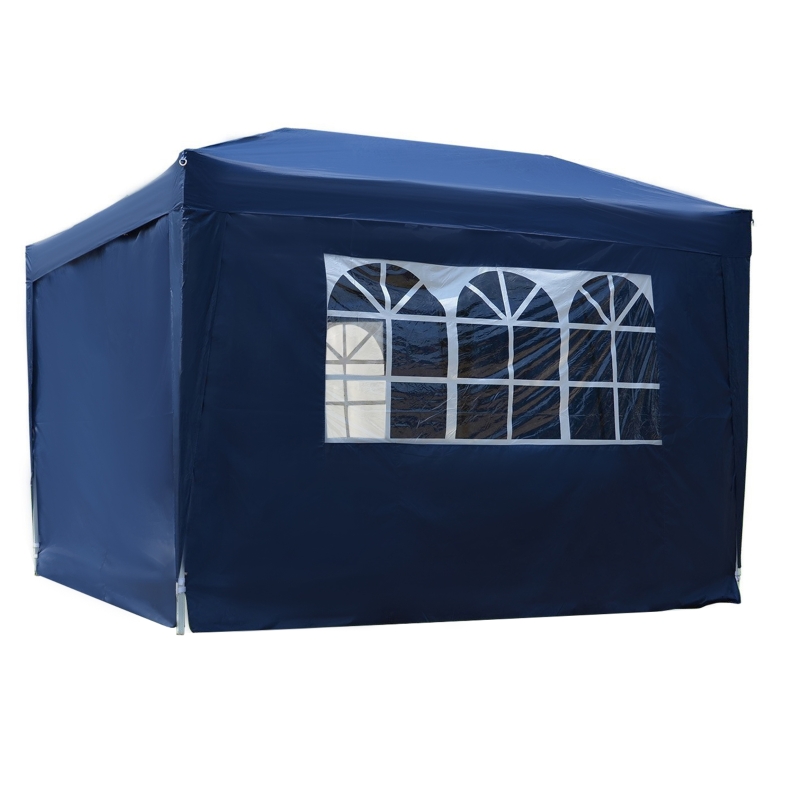 Outsunny Tente de Réception Pliable 3 x 3 m Bleu 125 x 26 x 22 cm