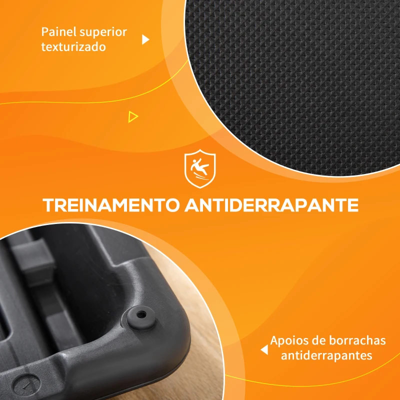 HOMCOM Step para Exercício Aeróbico Plataforma Step com Altura Ajustável em 3 Níveis com Cordas de Resistência Carga Máxima 120kg para Exercício em Academia Casa 110x40x10-20cm Preto