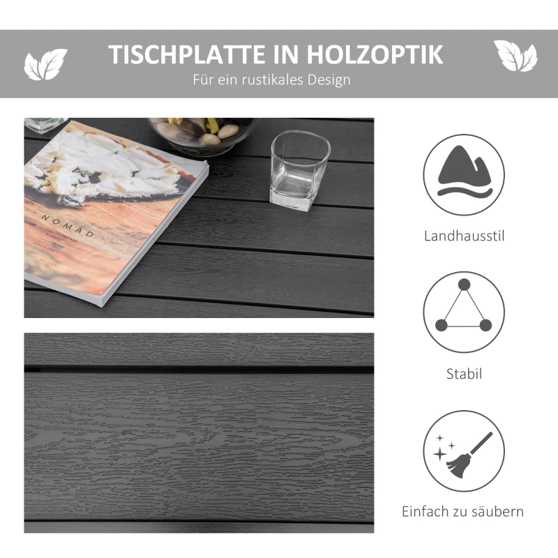 Outsunny tuintafel voor 4 personen, aluminium 80cm x 80cm x 74cm