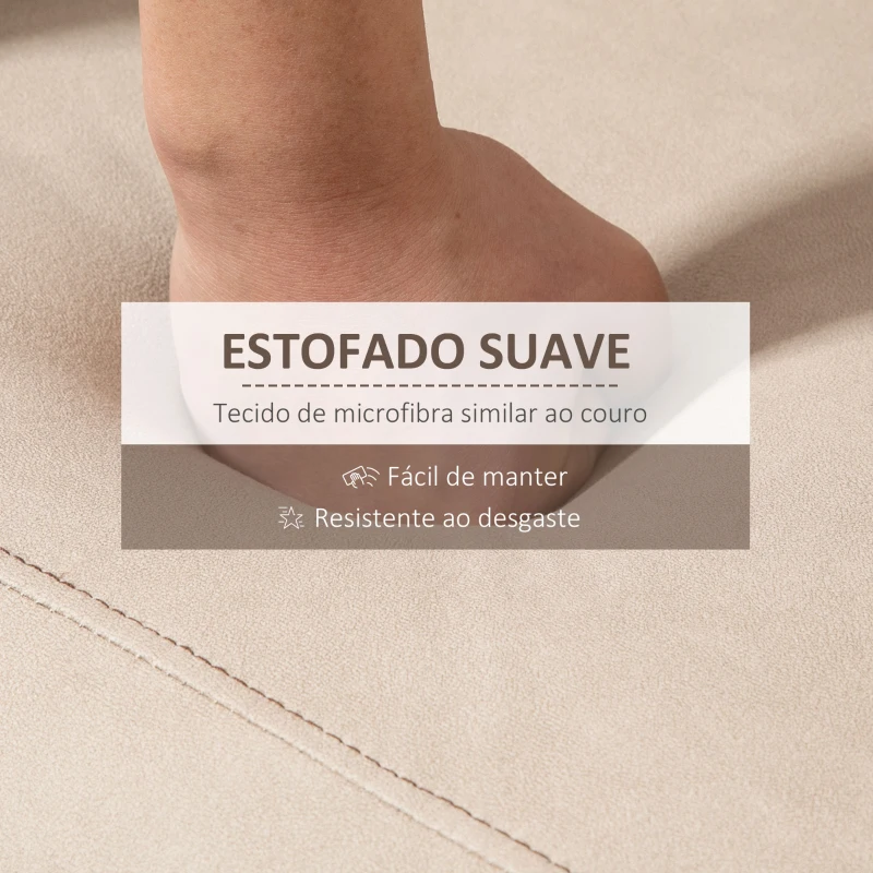 HOMCOM Poltrona Relax Reclinável até 145° Estofada em Poliéster com Apoio para os Pés Retrátil Carga Máxima 120kg para Sala de Estar Escritório Dormitório 75x89x105cm Marrom e Bege