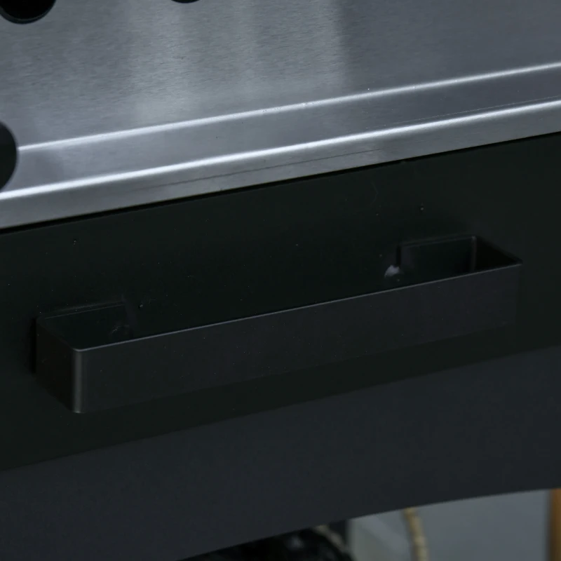 Outsunny piec do pizzy grill 3 poziomy kolor czarny + srebrny 63 x 54 x 161 cm