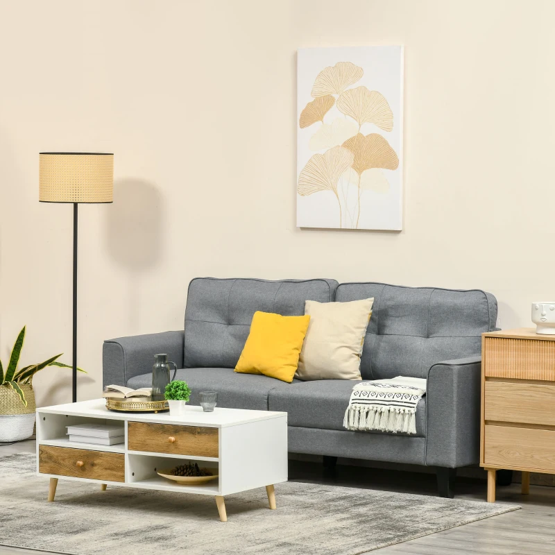 HOMCOM Pintura em Tela Folhas de Ginkgo Biloba 90x60cm Impressão Artística para Decoração de Parede na Sala de Estar Quarto de Escritório