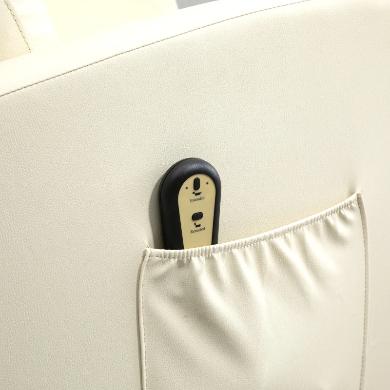 Homcom Fotoliu Piele Ecologica – Telecomanda, inclinare 145°, Suport Picioare