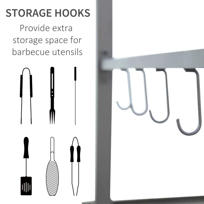 Outsunny Pavilion pentru Protejare Barbecue Grătar Pavilion pentru Grădină din Poliester 215 x 150 x 180/220 cm, Bej