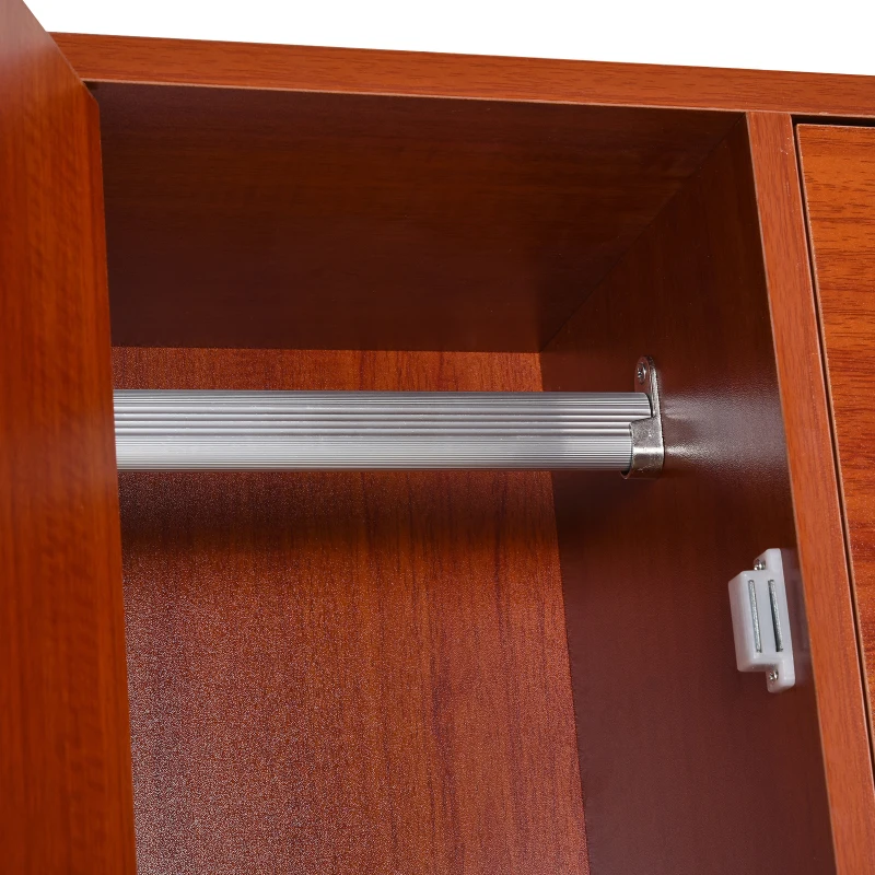 HOMCOM Scarpiera con 3 Ante a Ribalta e un'Anta Porta Ombrelli in Legno, Marrone Rosso, 80 x 24 x 120cm