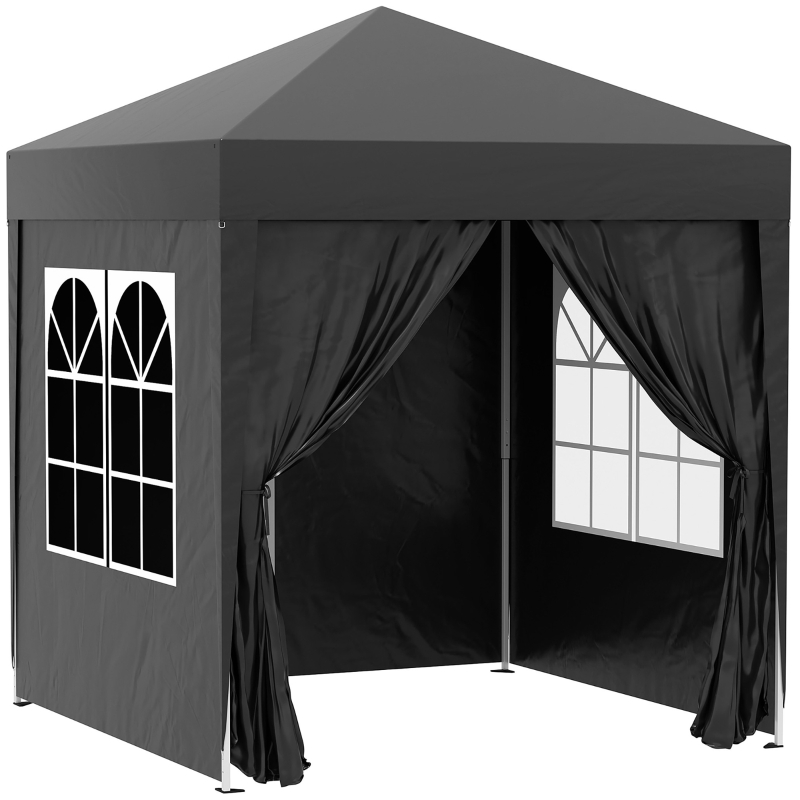 Outsunny Pop Up Gazebo Canopy, size (2 x 2m)-Black