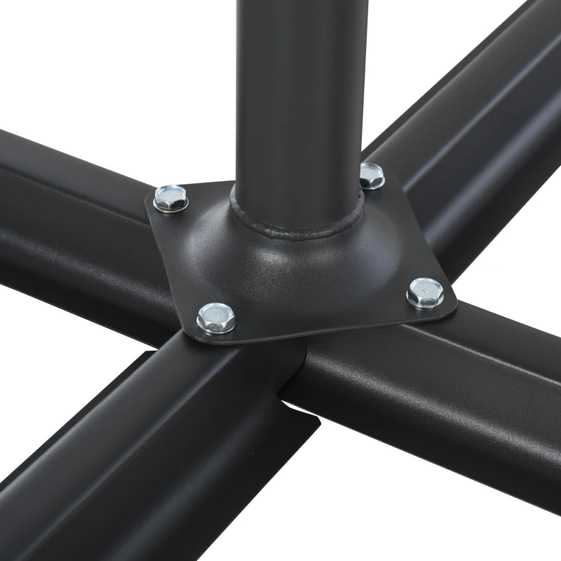 Outsunny Umbrella Stand Fitting 2" Poles and Steel Base with 4 Fillable Plastic Weights, 4 Gal. Capacity Each - Black