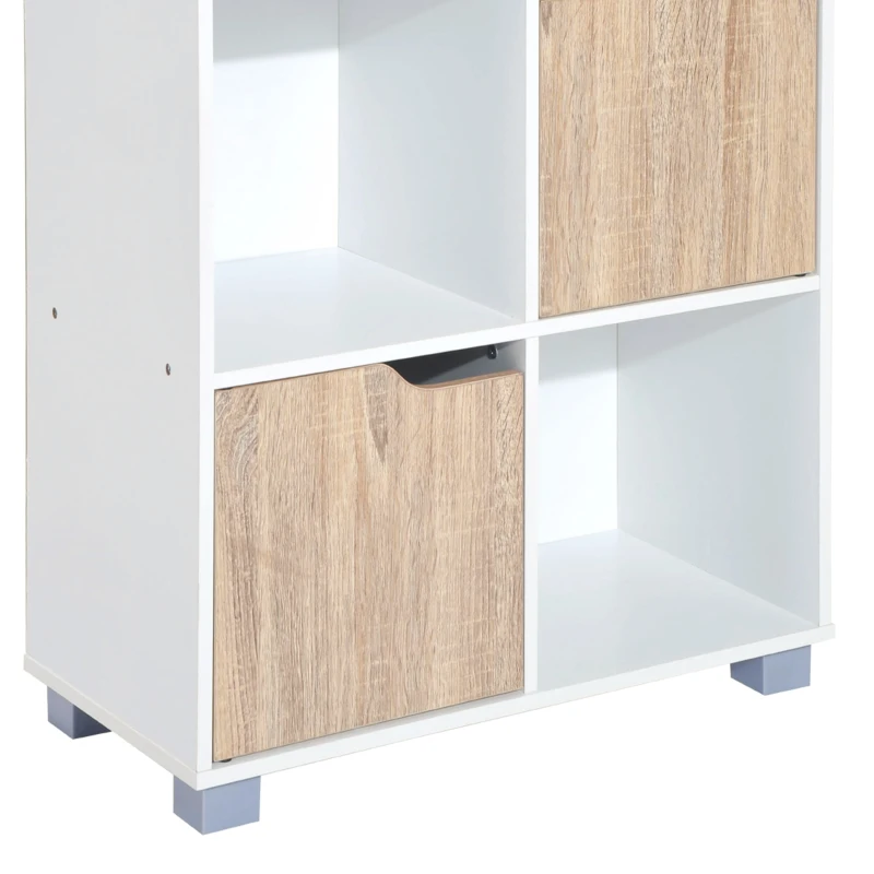 HOMCOM Libreria Design a 8 Scompartimenti Scaffale per Libri in Legno Bianco Rovere, 60 x 30 x 122cm