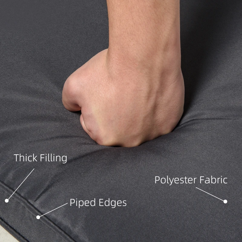 Outsunny Set of 6 Pcs Chair Cushion, 42Lx42Wx5T cm-Grey