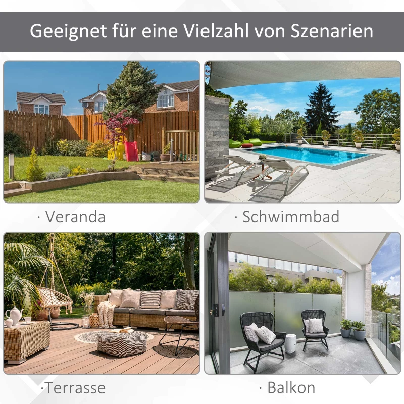 Outsunny parasol met slinger 270 cm x 440 cm x 250 cm