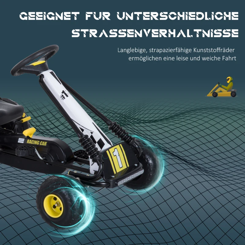 HOMCOM® SAMOCHÓD NA PEDAŁY GOKART DLA DZIECI OD 3 LAT czarny