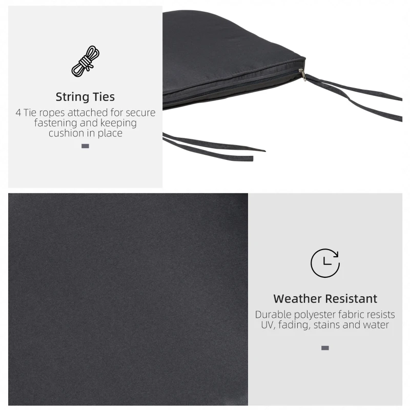 Outsunny Set of 6 Pcs Chair Cushion, 42Lx42Wx5T cm-Grey