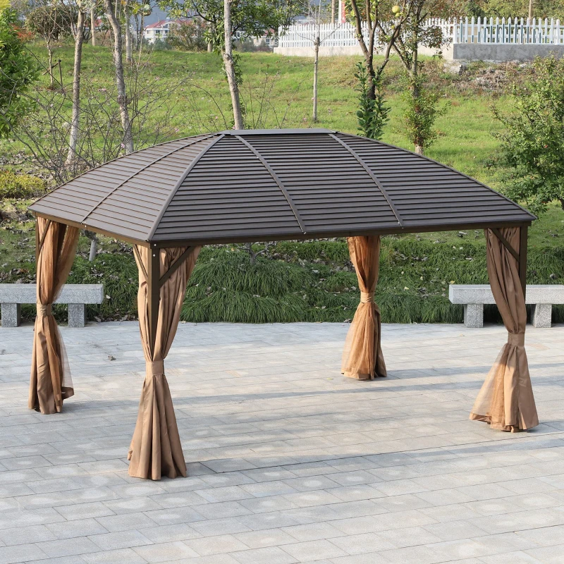 Outsunny Paviljoen tuintent opvouwbare tent partytent waterdicht met 4 dubbele zijwanden