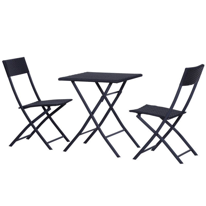 Outsunny Rattan Gartenmöbel Set Bistroset Polyrattan Gartenmöbel Set 3tlg. Balkonmöbel Set Sitzgruppe Essgruppe Gartenmöbel Garnitur