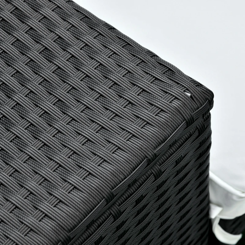 Outsunny ligbank voor buiten relaxbank dubbele ligstoel bijzettafel 2 personen 5 standen PE crème