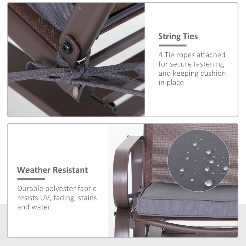 Outsunny Polyester Set Of 2 Garden Chair Cushion Grey