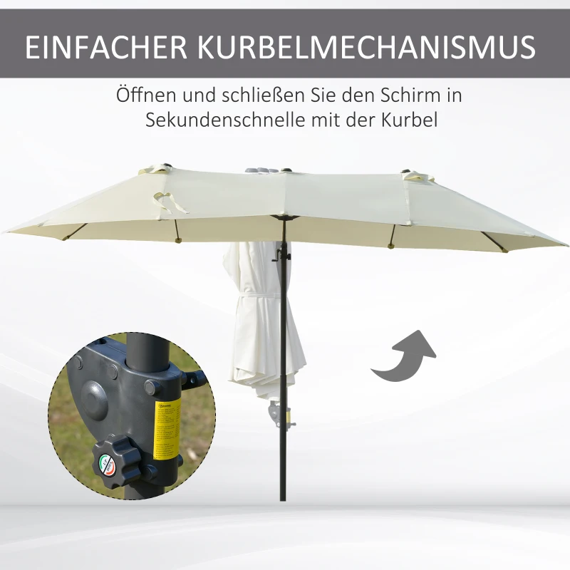 Outsunny parasol met slinger 270 cm x 440 cm x 250 cm