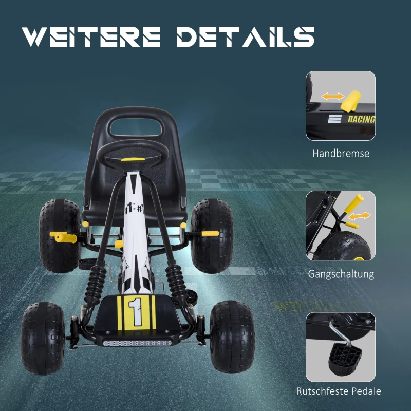 HOMCOM® SAMOCHÓD NA PEDAŁY GOKART DLA DZIECI OD 3 LAT czarny