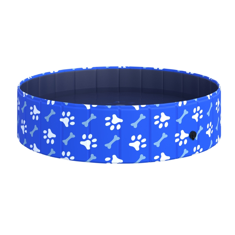PawHut Hundebadewanne Hundepool Badewanne Swimmingpool Wasserbecken für Hunde und Katzen faltbar Ø120 x 30H cm
