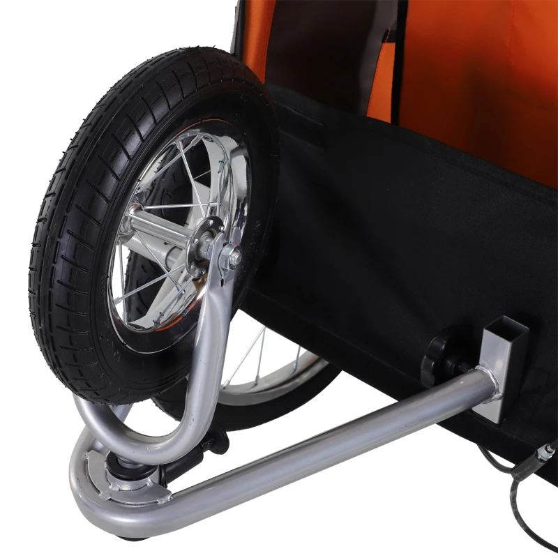 HOMCOM PRZYCZEPKA DO ROWERU JOGGER 2w1 OBROTOWA 360° POMARAŃCZOWA