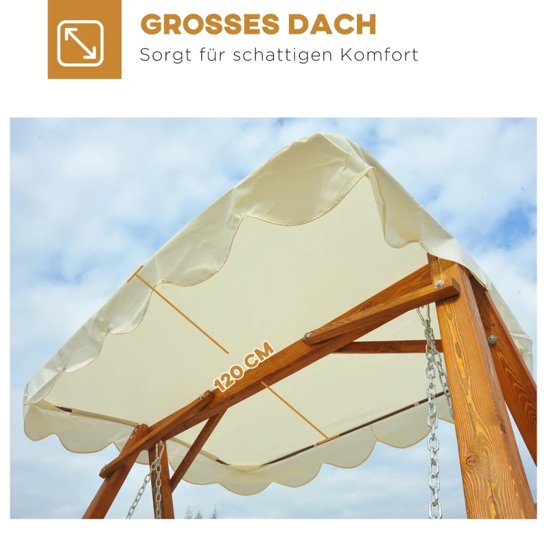 Huśtawka Ogrodowa Outsunny z Drewna Modrzewiowego dla 2 Osób