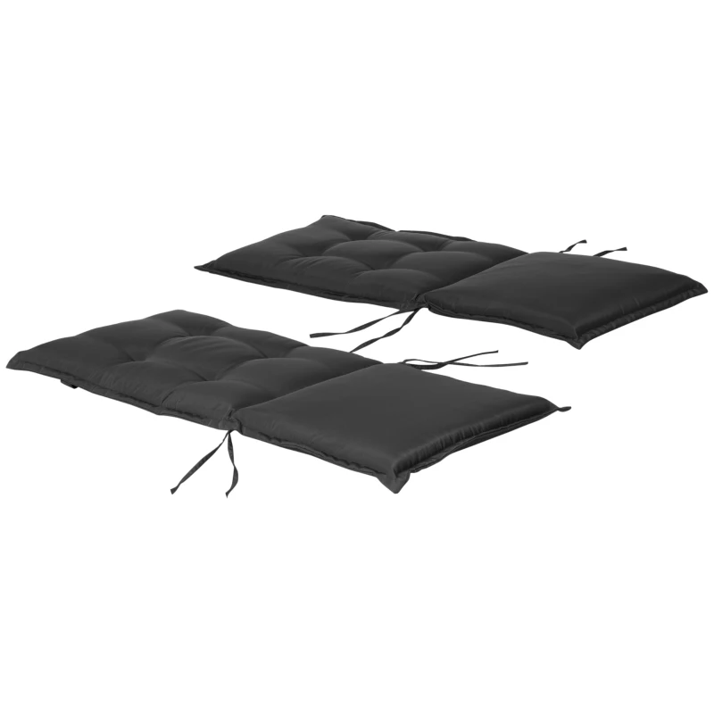 Outsunny Polyester High Back Outdoor Garden Chair Replacement Cushion Grey