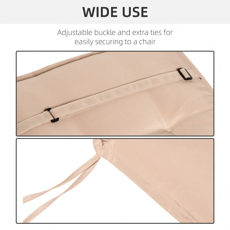 Outsunny Polyester High Back Outdoor Garden Chair Replacement Cushion Beige