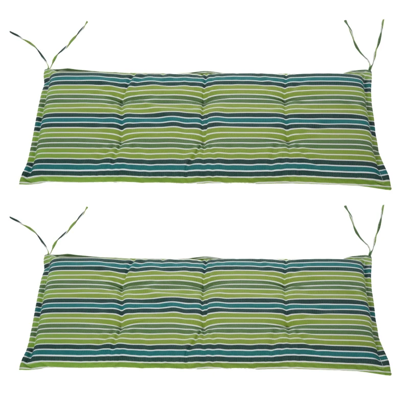 Outsunny Polyester Set Of 2 Swing Chair Cushion Green Stripes