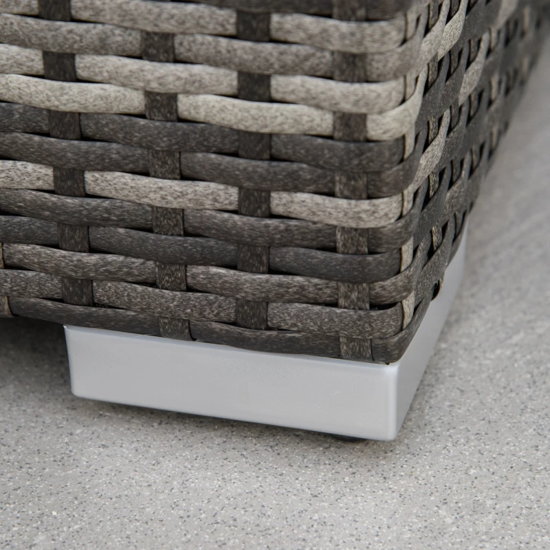 Outsunny meble ogrodowe z technorattanu zestaw wypoczynkowy 6 szt. Zestaw wypoczynkowy stal szary