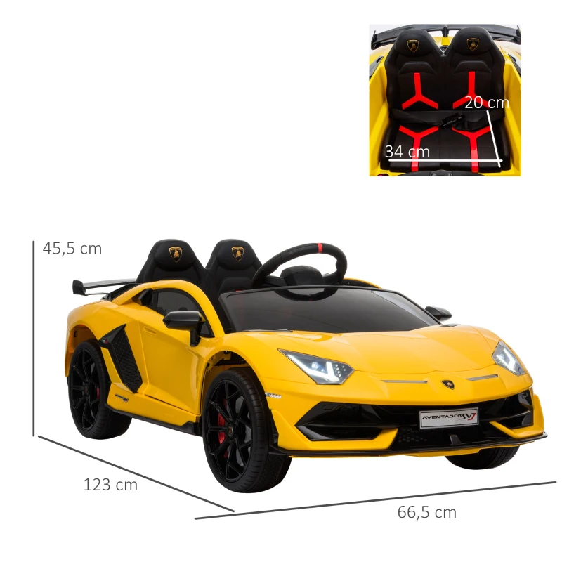 HOMCOM Licencjonowany Elektryczny Pojazd Lamborghini SVJ dla Dzieci 12V