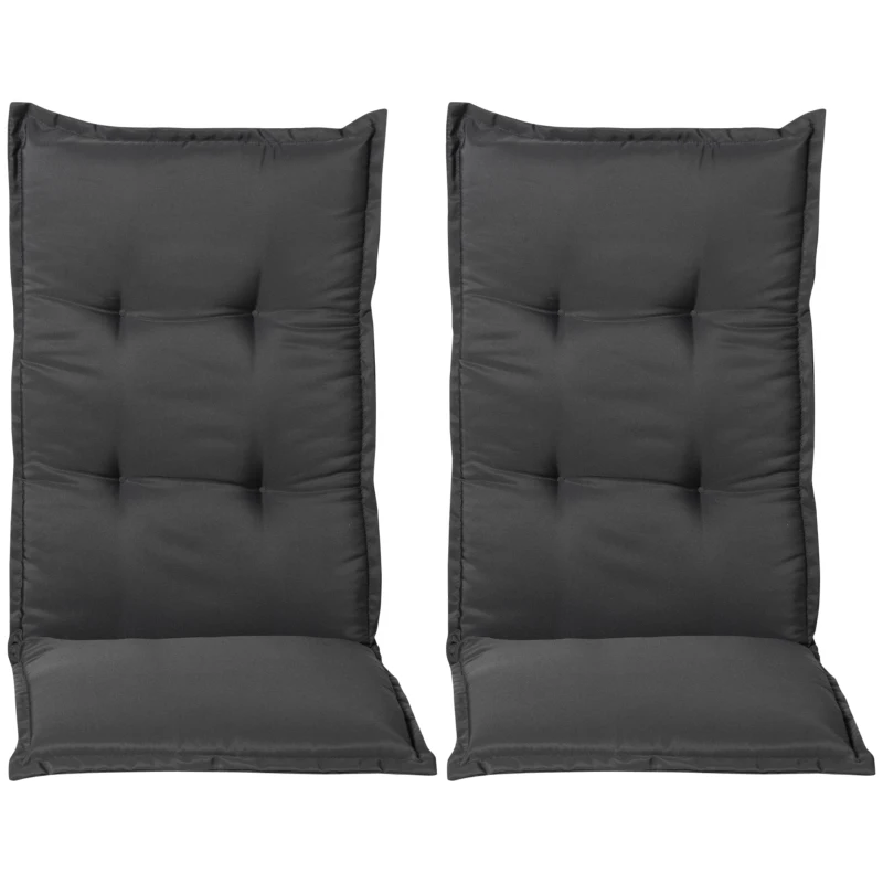 Outsunny Polyester High Back Outdoor Garden Chair Replacement Cushion Grey