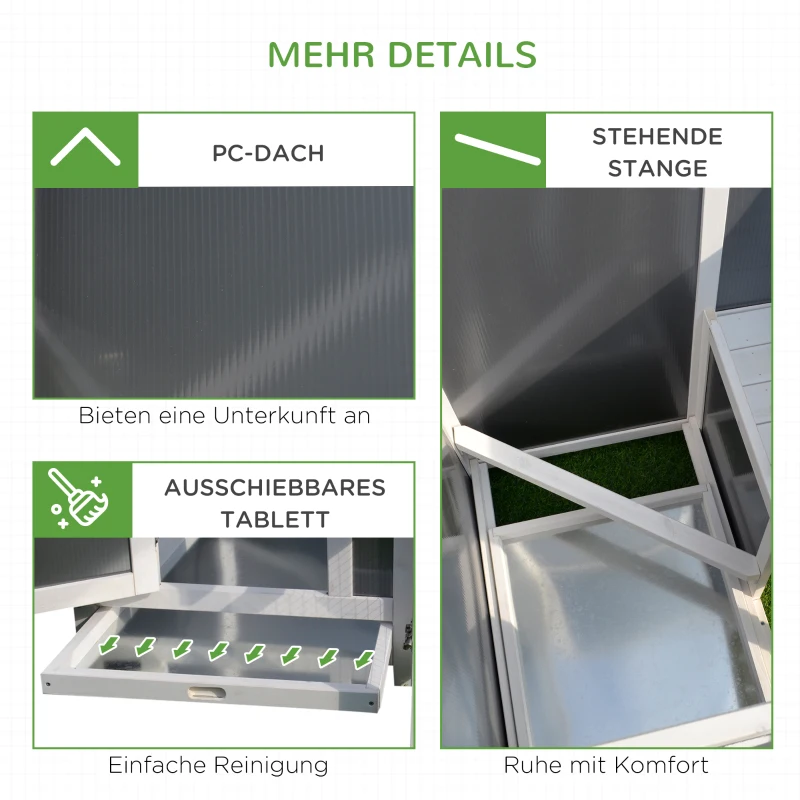 PawHut Kurnik domek dla kur odpowiedni dla 2-4 kur z budką lęgową pojemnik na jajka jodła